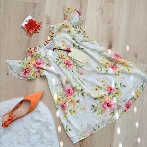 021 Charming Floral Kids Dress in Pink and Yellow Sz XS NWT